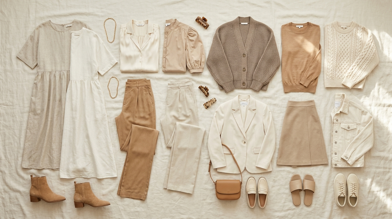 Capsule wardrobe moodboard
